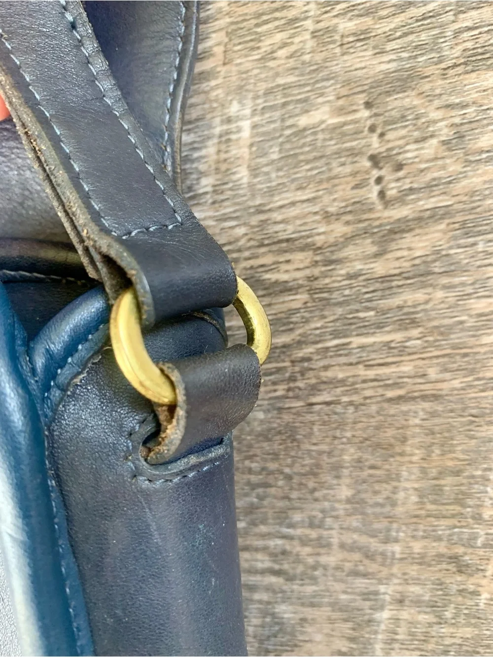 Vintage Coach Navy Leather Crossbody -Messenger Bag